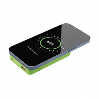Внешний аккумулятор Largo PD 5000mAh с функцией беспроводной зарядки 15W, салатовый фото 