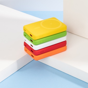 Внешний аккумулятор Largo PD 5000mAh с функцией беспроводной зарядки 15W, салатовый фото 