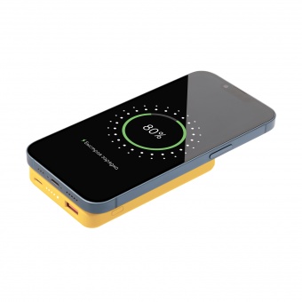 Внешний аккумулятор Largo PD 5000mAh с функцией беспроводной зарядки 15W, желтый фото 