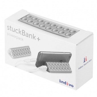 Внешний аккумулятор-подставка stuckBank Plus 2600 мАч, серебристый фото 