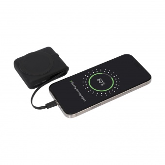 Внешний аккумулятор с подсветкой Ritter PD 10000mAh с функцией беспроводной зарядки 15W, черный фото 