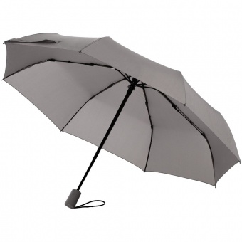 Зонт складной Hard Work с проявляющимся рисунком, серый фото 