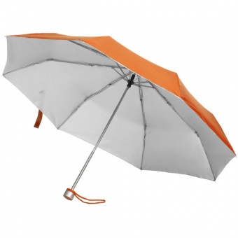 Зонт складной Silverlake, оранжевый с серебристым фото 