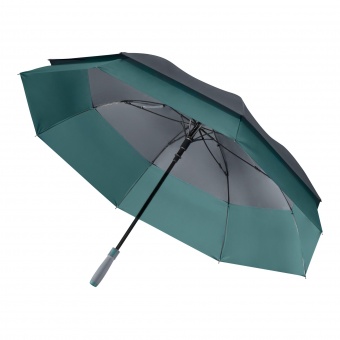 Зонт-трость Bora, серый/аква фото 