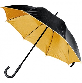 Зонт-трость Downtown, черный с золотистым фото 