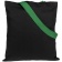 Холщовая сумка BrighTone, черная с зелеными ручками фото 3