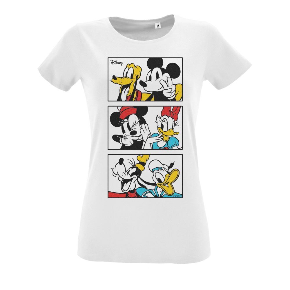 Футболка женская Mickey & Friends, белая - купить по цене 849 руб в Москве  в интернет-магазине Anyluxury