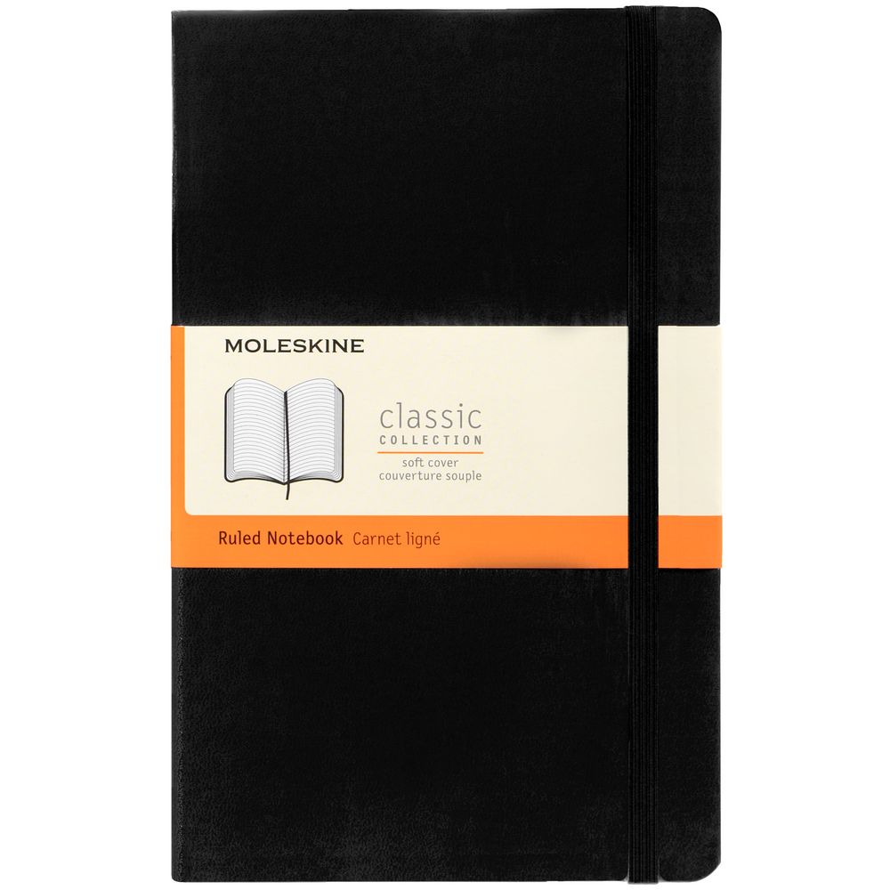 Записная книжка Moleskine Classic Large, в линейку, черная