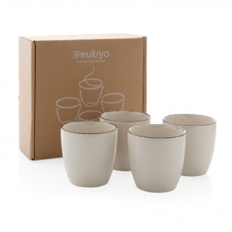 Набор керамических чашек Ukiyo, 4 предмета фото 