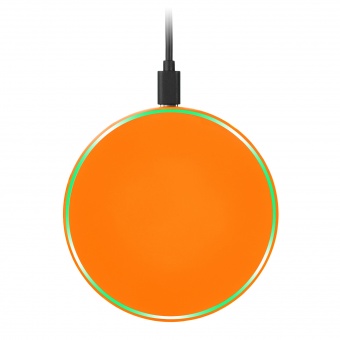 Беспроводное зарядное устройство с подсветкой 15W Auris, оранжевое фото 