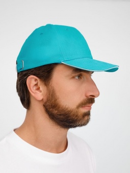 Бейсболка Buffalo, бирюзовая с белым фото 