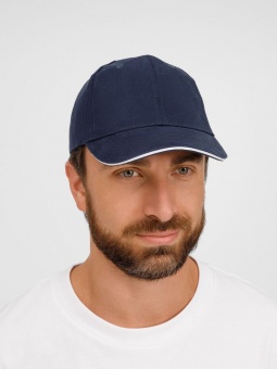 Бейсболка Buffalo, темно-синяя с белым фото 