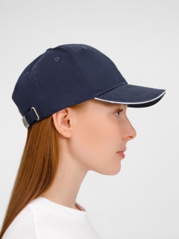 Бейсболка Buffalo, темно-синяя с белым фото 