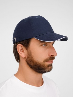 Бейсболка Buffalo, темно-синяя с белым фото 