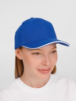 Бейсболка Buffalo, ярко-синяя с белым фото 