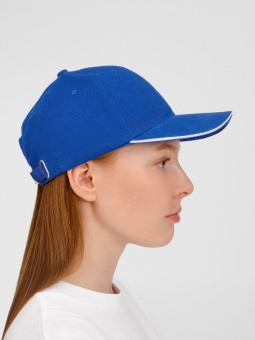 Бейсболка Buffalo, ярко-синяя с белым фото 