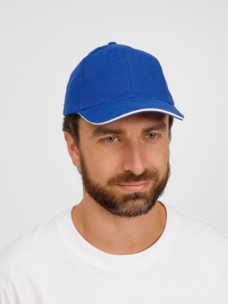 Бейсболка Buffalo, ярко-синяя с белым фото 
