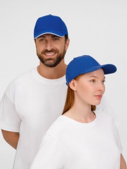 Бейсболка Buffalo, ярко-синяя с белым фото 