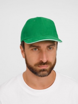 Бейсболка Buffalo, ярко-зеленая с белым фото 