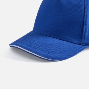 Бейсболка Long Beach, ярко-синяя с белым фото 