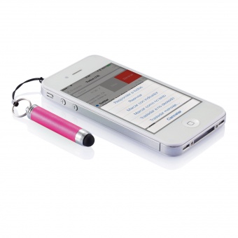 Брелок для ключей с ручкой-стилусом, розовый фото 