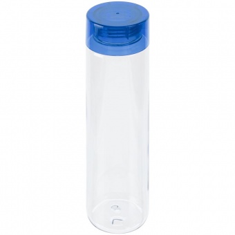 Бутылка для воды Aroundy, прозрачная с синей крышкой фото 