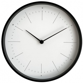 Часы настенные Lacky, белые с черным фото 
