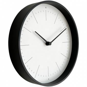 Часы настенные Lacky, белые с черным фото 