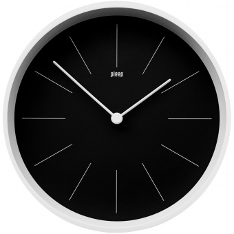 Часы настенные Neo, черные с белым фото 