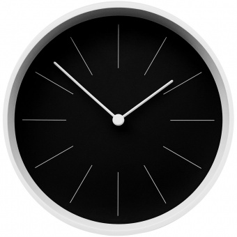 Часы настенные Neo, черные с белым фото 