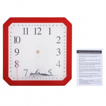 Часы настенные «Квадро», красные фото 