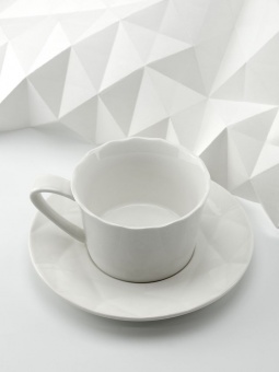 Чайная пара Diamante Bianco, белая фото 