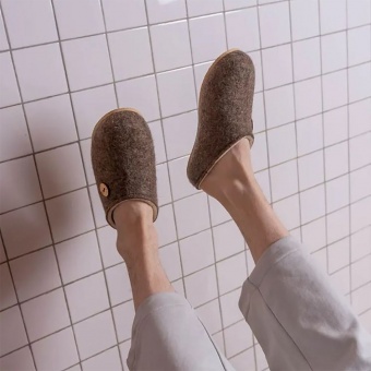Домашние валенки Step, серо-коричневые (натуральные) фото 