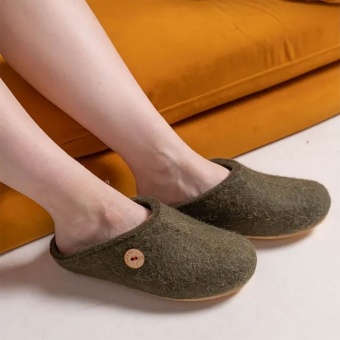 Домашние валенки Step, зеленые (олива) фото 