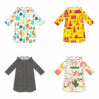 Дождевик классический RainCoat Premium на заказ, разноцветный, M/L фото 