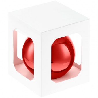 Елочный шар Finery Gloss, 10 см, глянцевый красный фото 