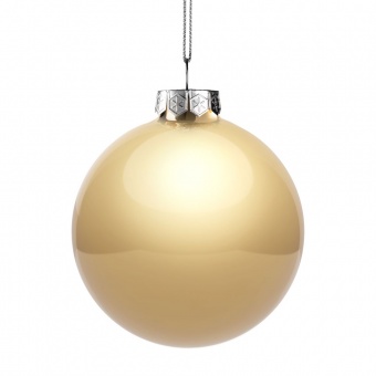 Елочный шар Finery Gloss, 10 см, глянцевый золотистый фото 