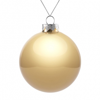 Елочный шар Finery Gloss, 10 см, глянцевый золотистый фото 