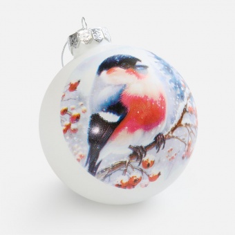 Елочный шар Finery Matt, 10 см, матовый белый фото 