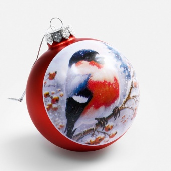 Елочный шар Finery Matt, 10 см, матовый красный фото 