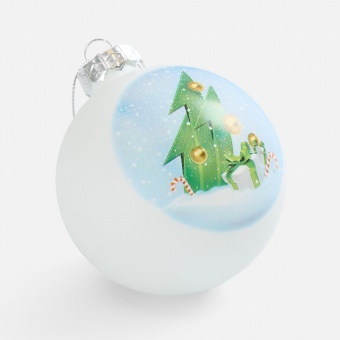 Елочный шар Finery Matt, 8 см, матовый белый фото 