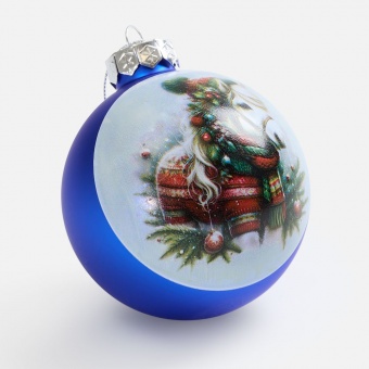 Елочный шар Finery Matt, 8 см, матовый синий фото 