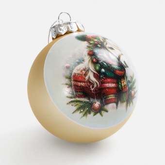 Елочный шар Finery Matt, 8 см, матовый золотистый фото 