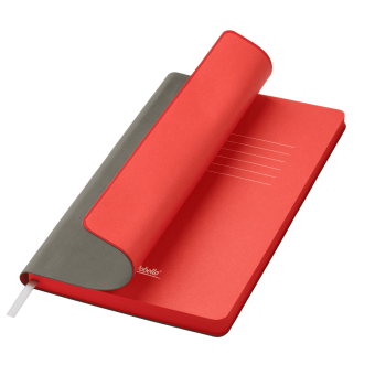 Ежедневник Latte soft touch недатированный, серый/красный фото 