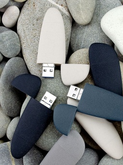 Флешка Pebble Universal, USB 3.0, серая, 64 Гб фото 