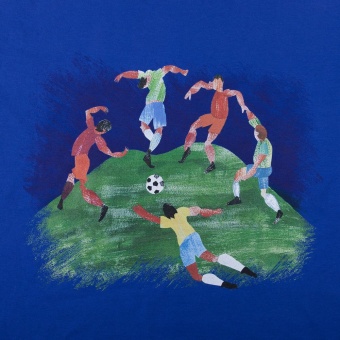 Футболка мужская «Футбол via Матисс» 160, ярко-синяя фото 4