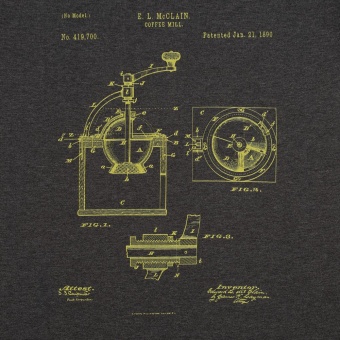 Футболка приталенная Old Patents. Coffee Mill, черный меланж фото 2