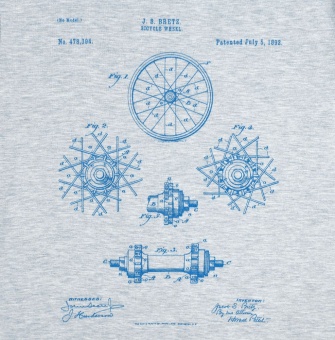 Футболка приталенная Old Patents. Wheel, голубой меланж фото 2