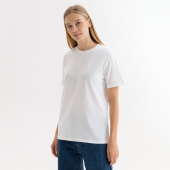 Футболка унисекс KRIS, 100% хлопок, 150 гр., белая (теплого оттенка) фото 