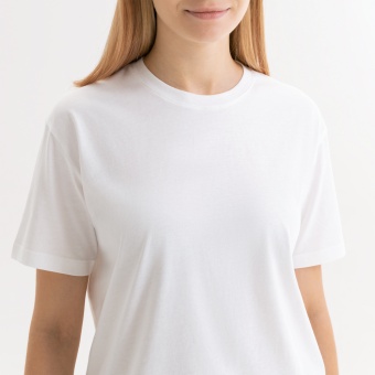 Футболка унисекс KRIS, 100% хлопок, 150 гр., белая (теплого оттенка) фото 